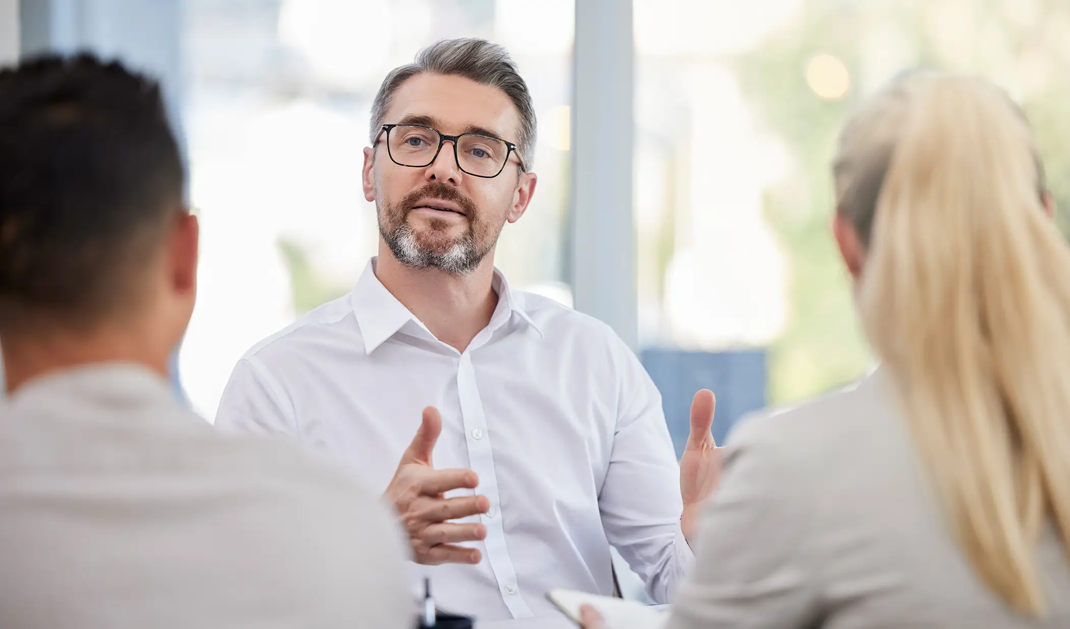 client talking or finance consulting