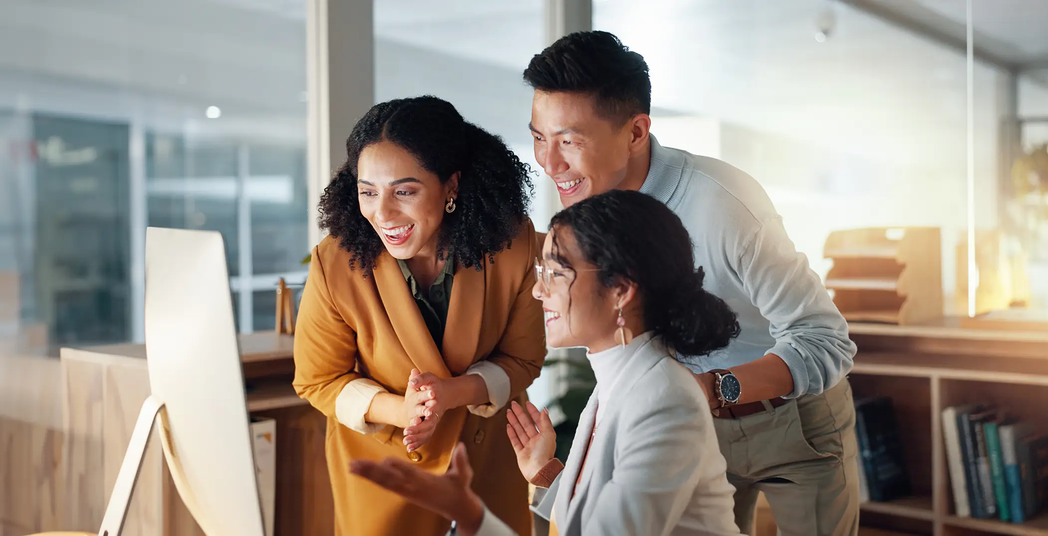people and celebrate for teamwork success